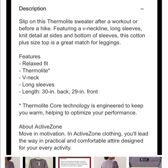 NWT Pennington’s Active Zone sweater - Picture 5 of 5